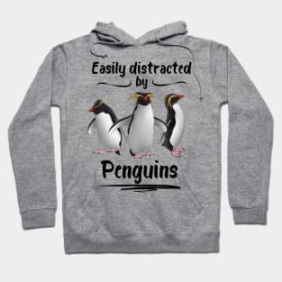 Easily Distracted By Penguins Rockhopper Penguins Hoodie